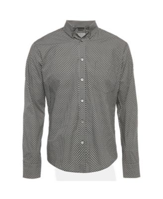 Men's Skull-Print Slim-Fit Button-Down Shirt