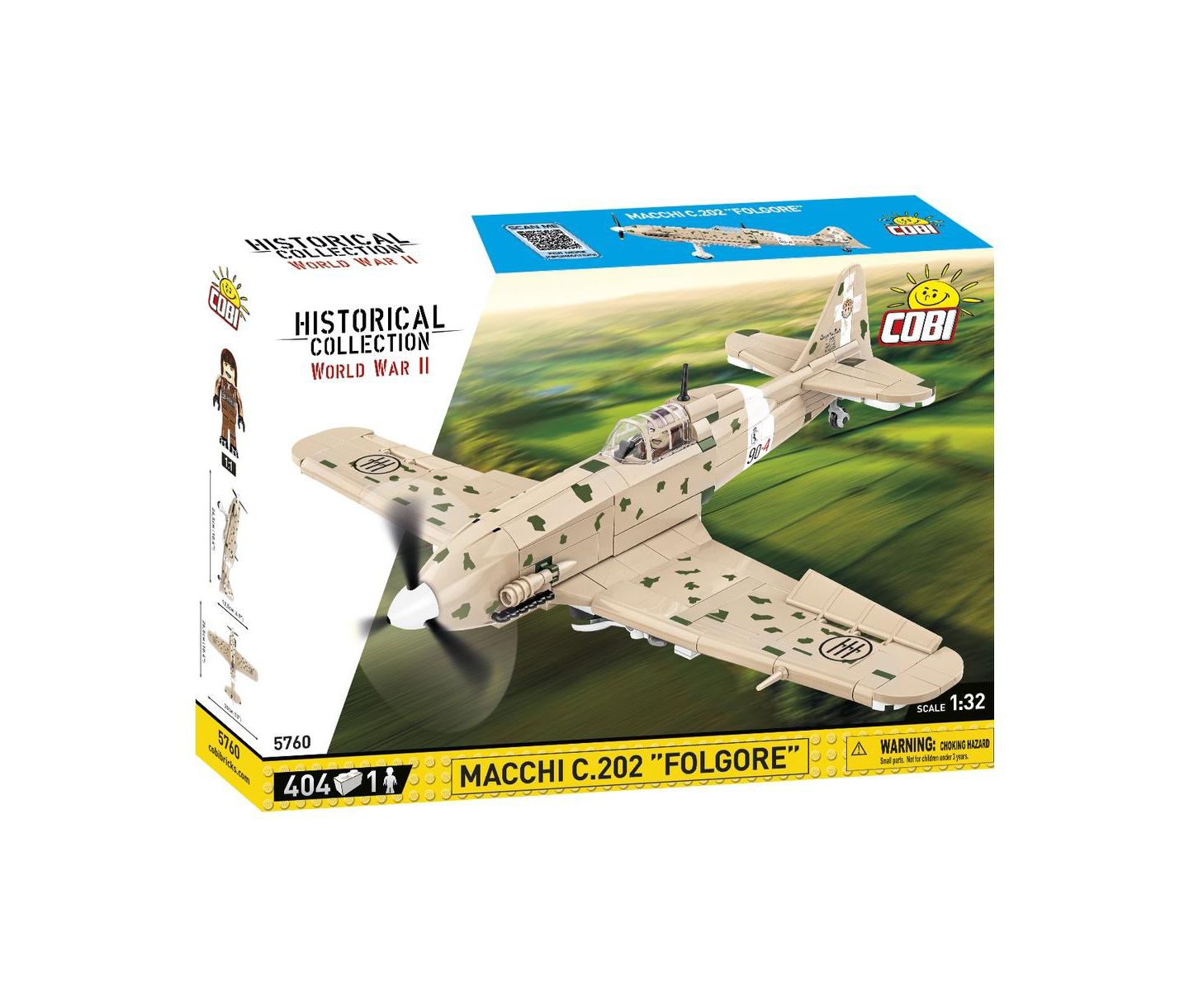 Детский конструктор COBI Wwii Macchi MC.202 Folgore 404-Piece Building Set, Ages 7+ — фото 1