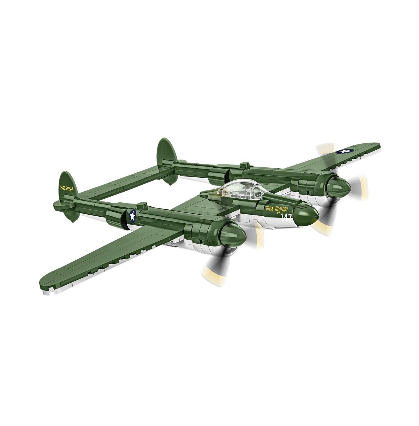 Детский конструктор COBI Wwii Lockheed P-38 Lightning Plane Historical Collection 1:48 Scale Rotating Propellers 332-Piece Building Set, Ages 7+ — фото 3