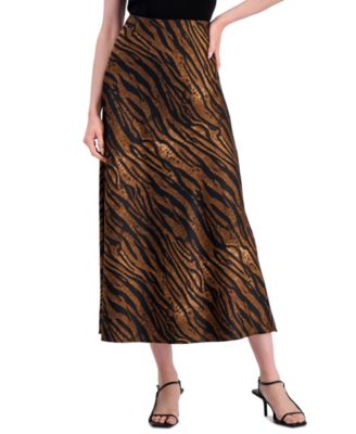 Petite Po Bias Animal-Print Lace-Trim High-Waisted Midi Skirt