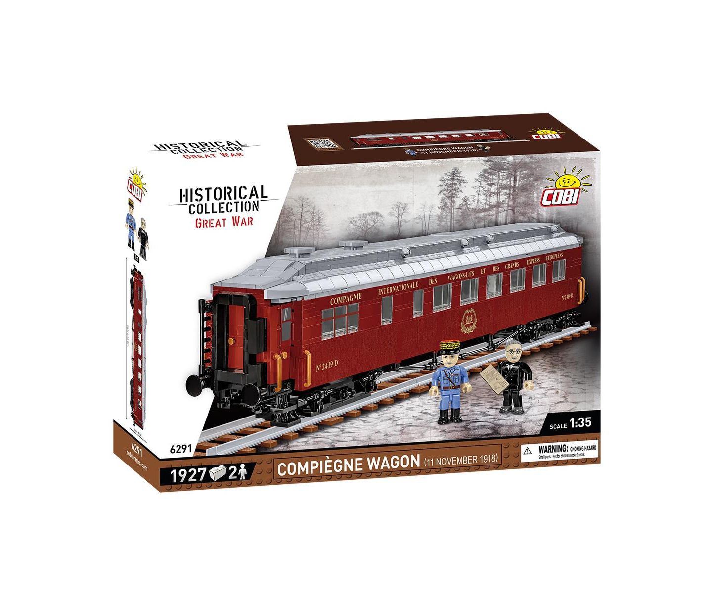 Детский конструктор COBI 1:35 Scale Great War Compiegne Wagon 1927-Piece Building Set, Ages 11+, цвет: Open Miscellaneous — фото 1