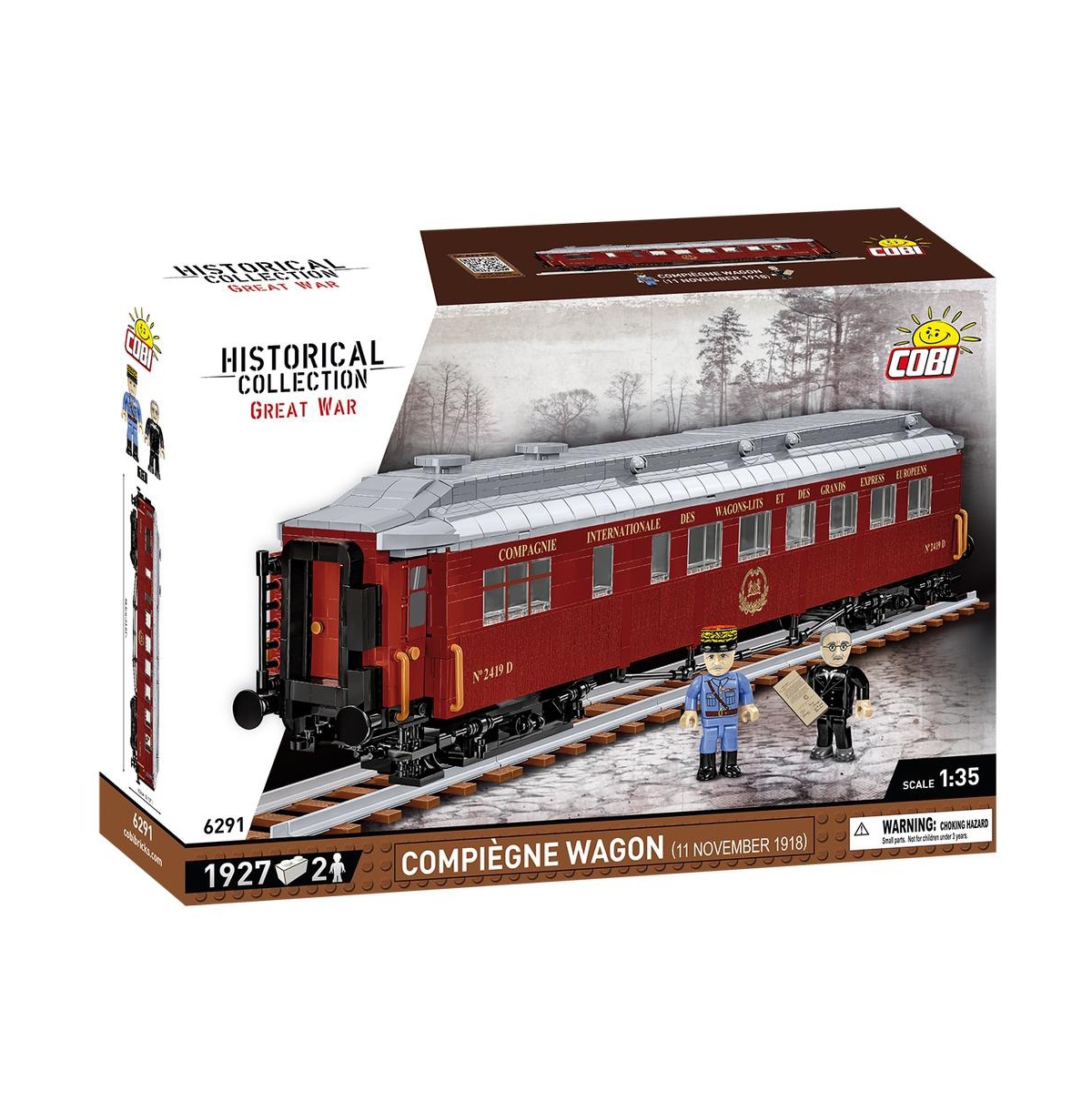 Cobi 1:35 Scale Great War Compiegne Wagon 1927-Piece Building Set, Ages 11+