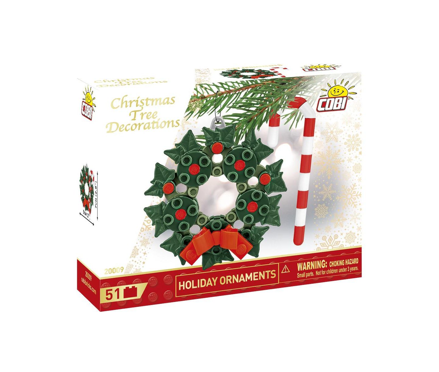Детский конструктор COBI Holiday Ornaments Christmas Tree Decorations Wreath 51-Piece Building Set, Ages 5+ — фото 1