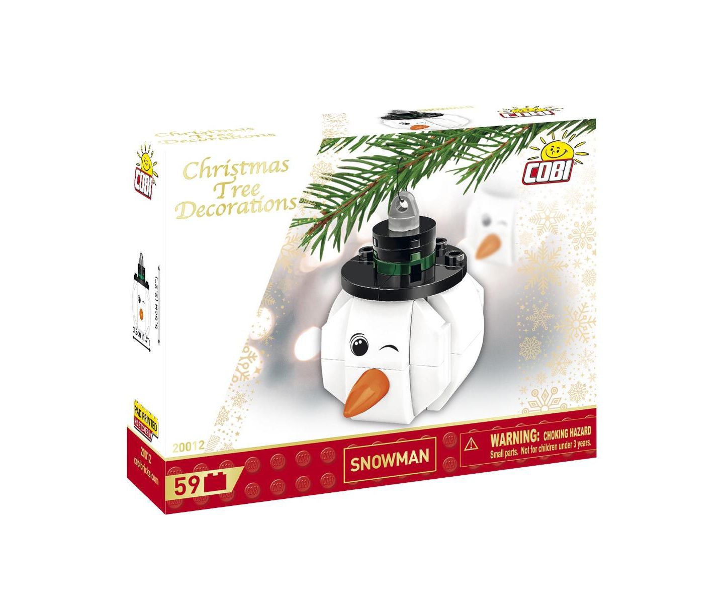 Детский конструктор COBI Christmas Snowman Ornament 59-Piece Building Set, Ages 5+ — фото 1