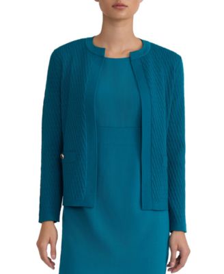 Women's Round-Neck Long-Sleeve Cardigan Sweater 