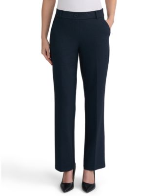 Women's Faux-Fly Pull-On Straight-Leg Pants 