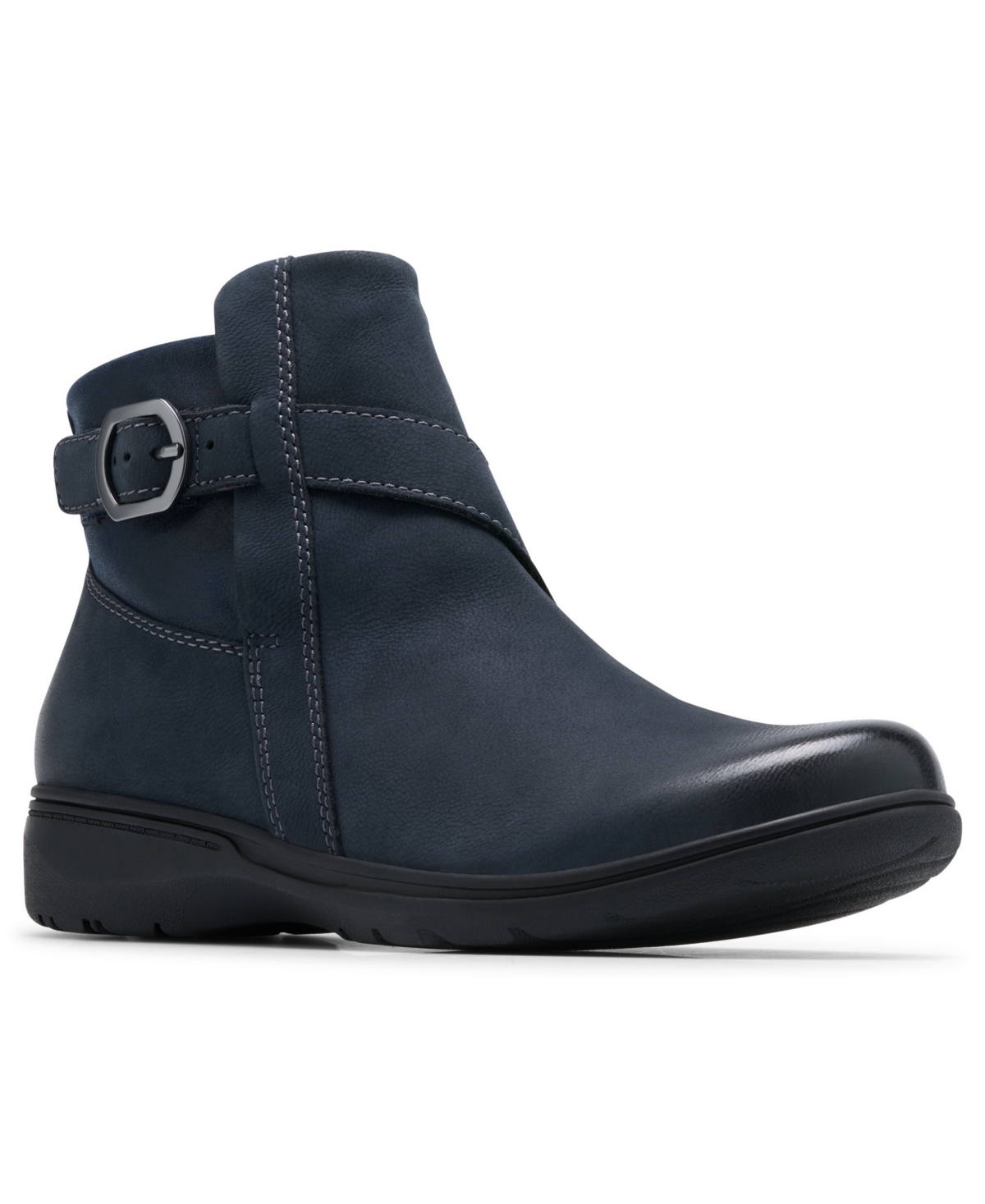 Clarks Collection Women's Carleigh Angie Round Toe Booties In Navy Combo Nubuck