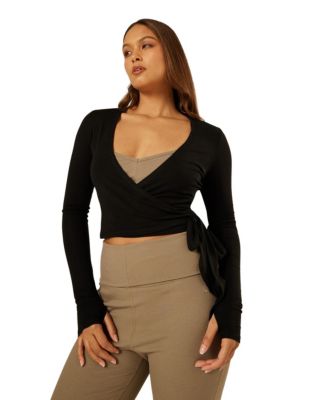 Women's Long-Sleeve V-Neck Ultimate Ballet Wrap Top