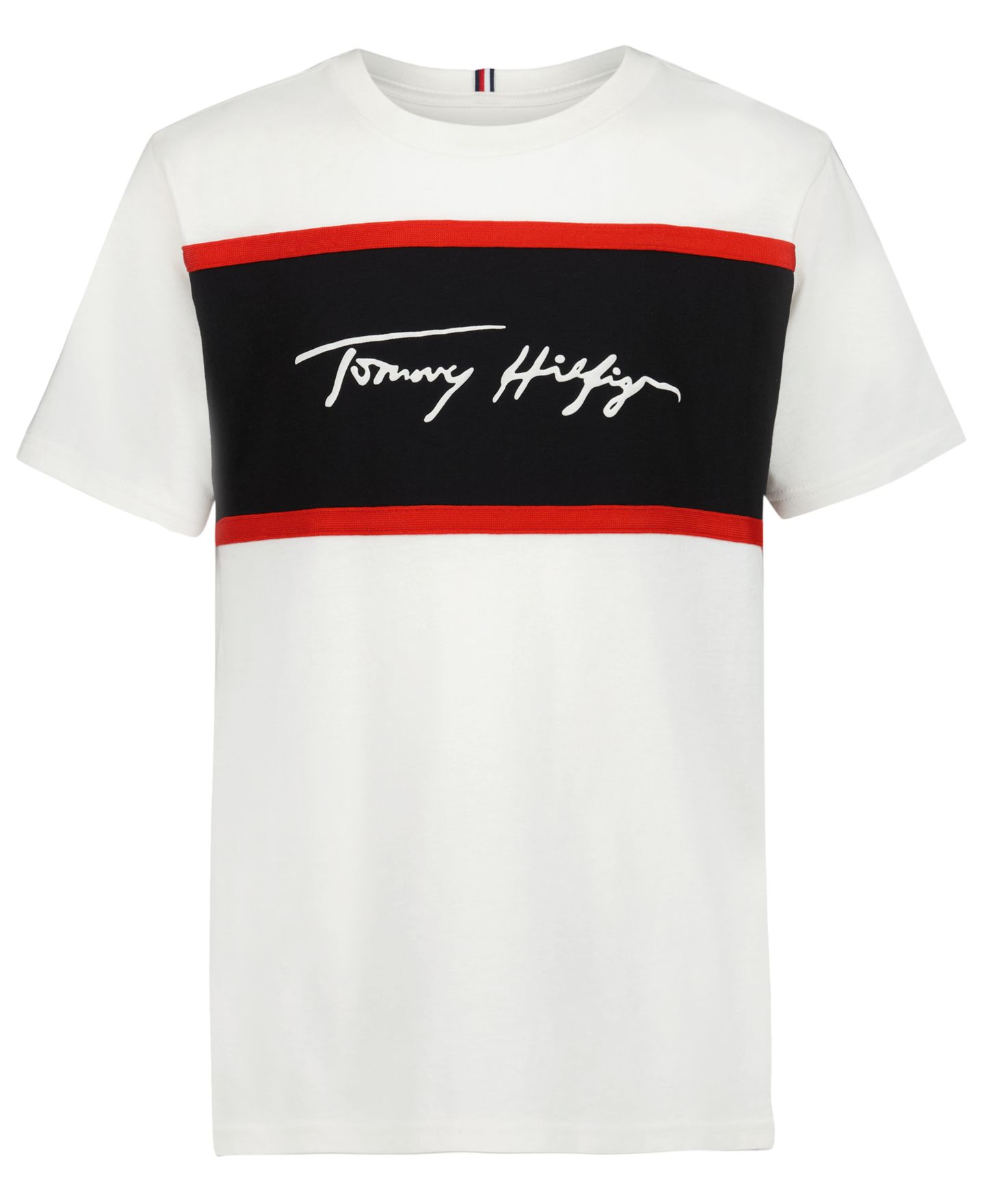 Футболка Tommy Hilfiger Color-Block Short-Sleeve T-Shirt для мальчиков, цвет: Белый — фото 1