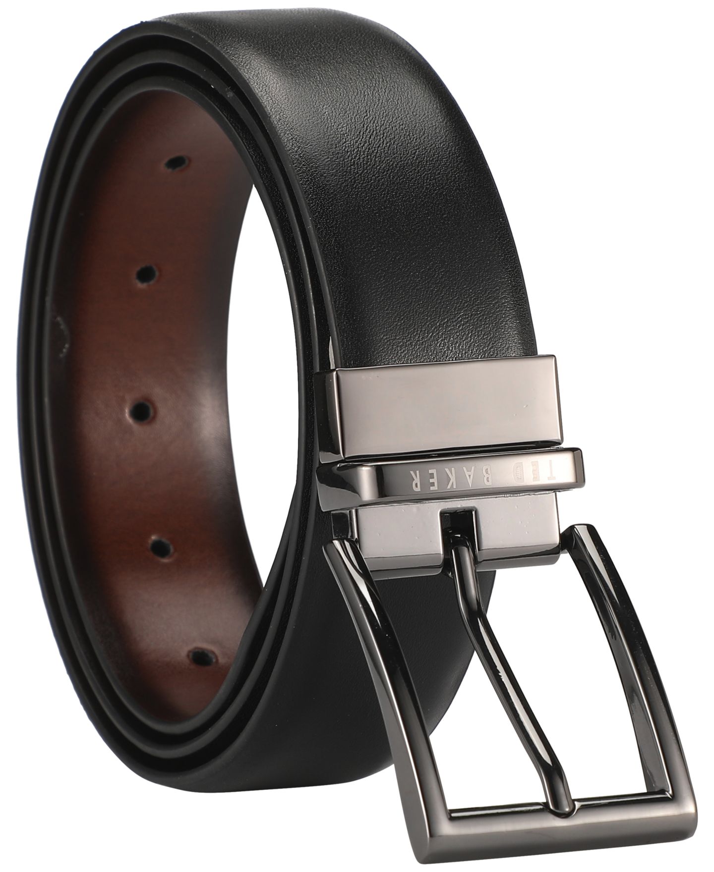 Мужской ремень Ted Baker Reversible Leather Wiilmer Belt, цвет: Чёрный — фото 1