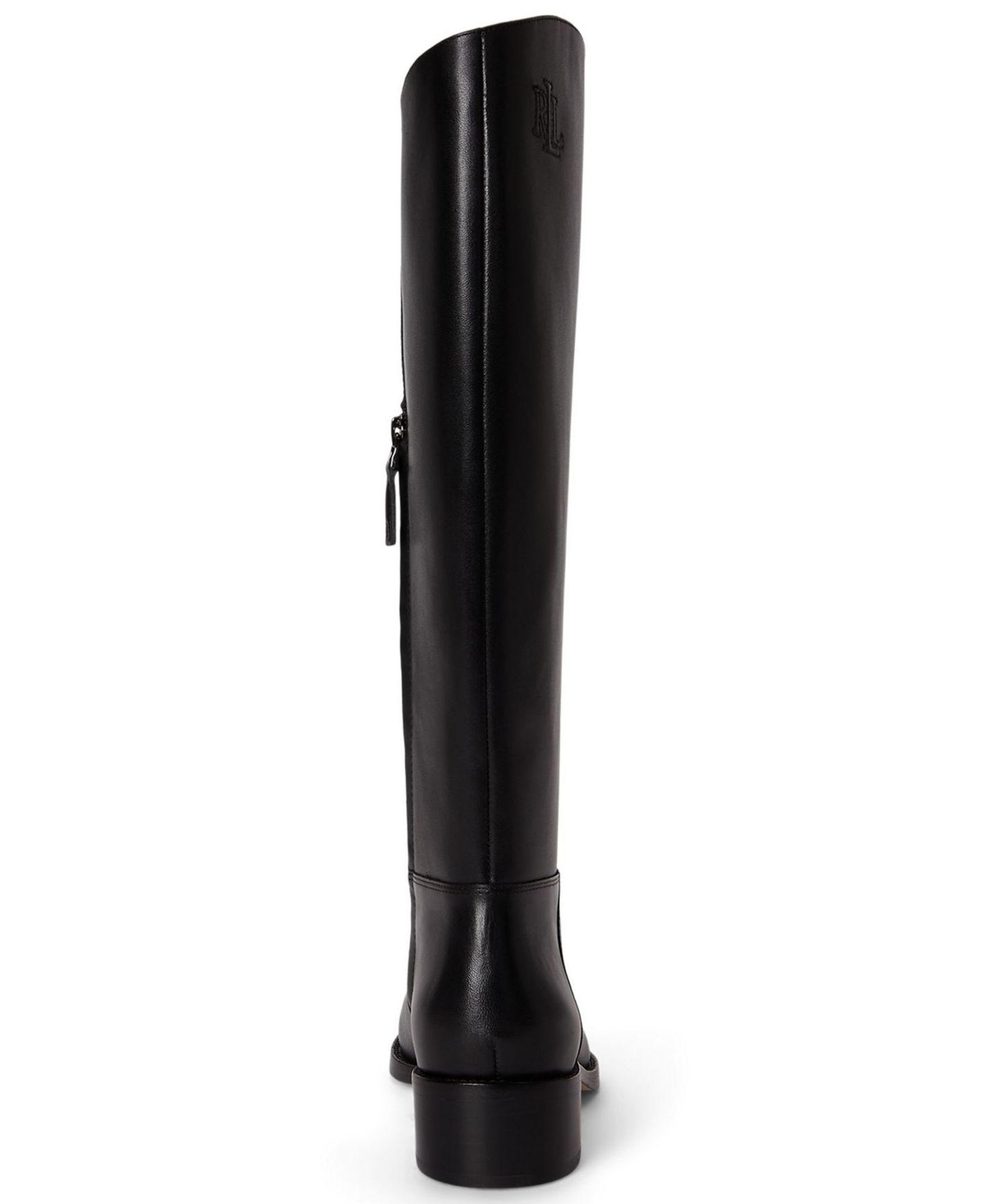 Женские ботинки Lauren Ralph Lauren Kyle Round Toe Tall, цвет: Чёрный гладкий кожаный — фото 3