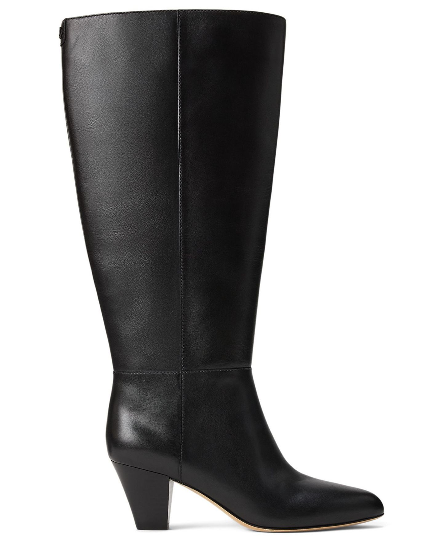 Женские ботинки Lauren Ralph Lauren Emersyn Zipper Tall Boots, Regular & Wide Calf, цвет: Чёрный гладкий кожаный — фото 2