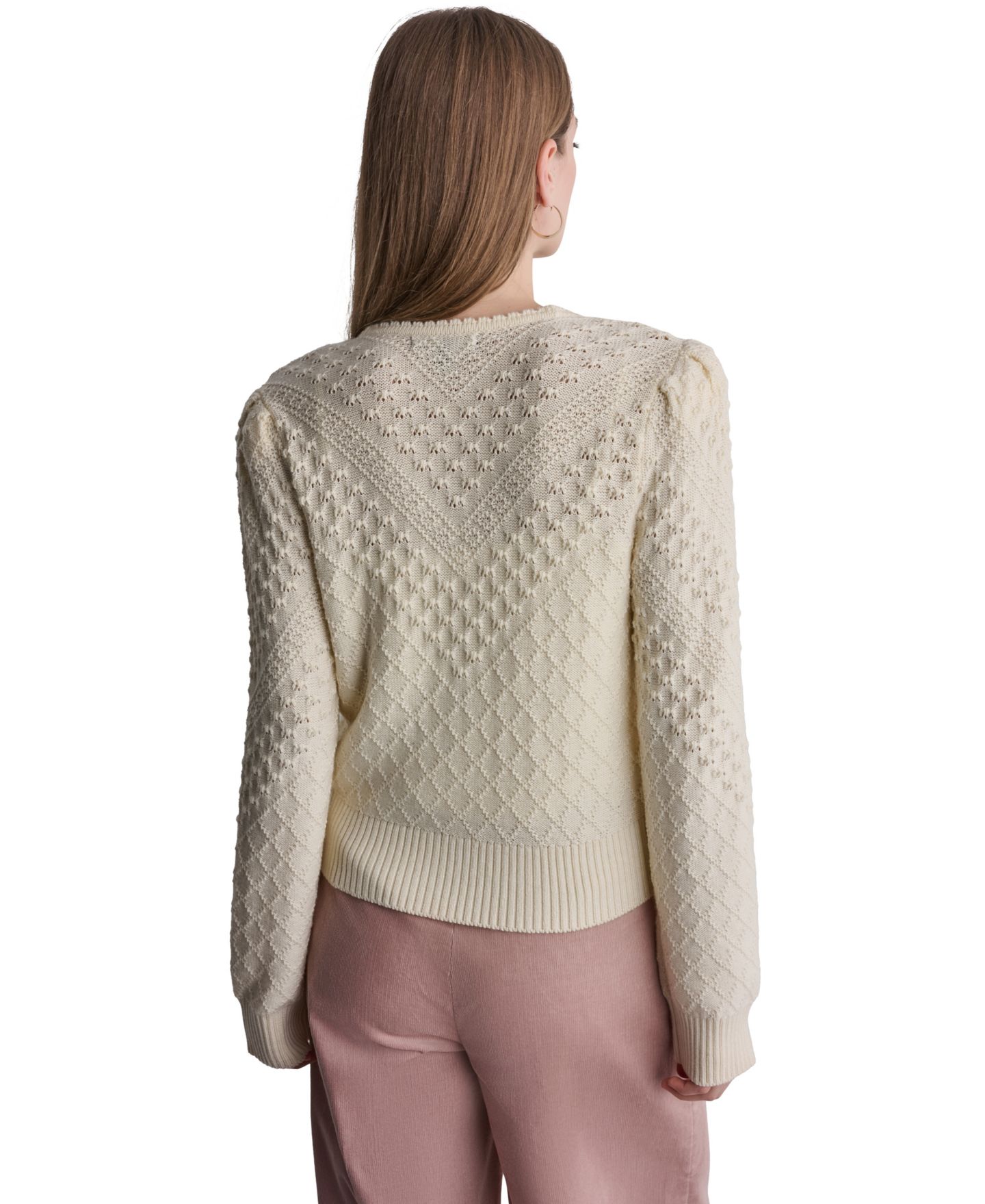 Женский кардиган BCBG Fitted Textured Long-Sleeve, цвет: Buttercream — фото 6