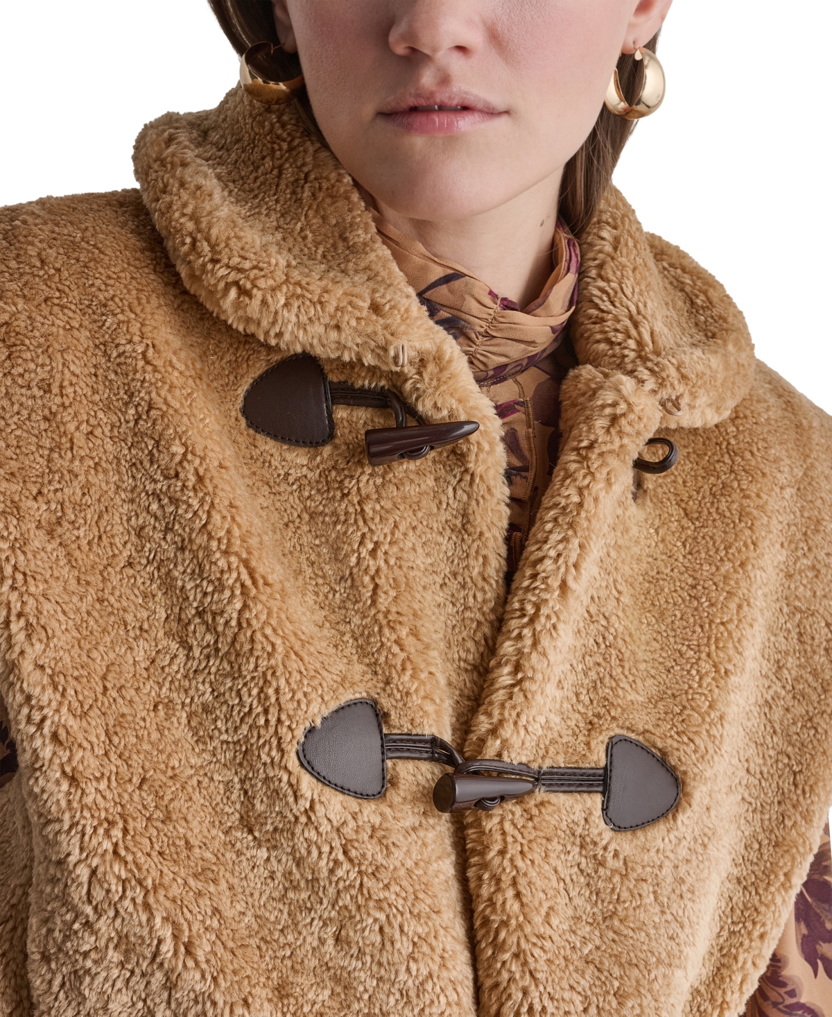 Bcbg Women's Faux Fur Toggle Vest