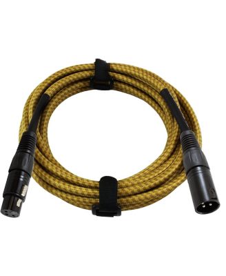 Balanced Male-to-Female XLR Patch Cords, Heavy-Duty Braided Tweed Jacket
