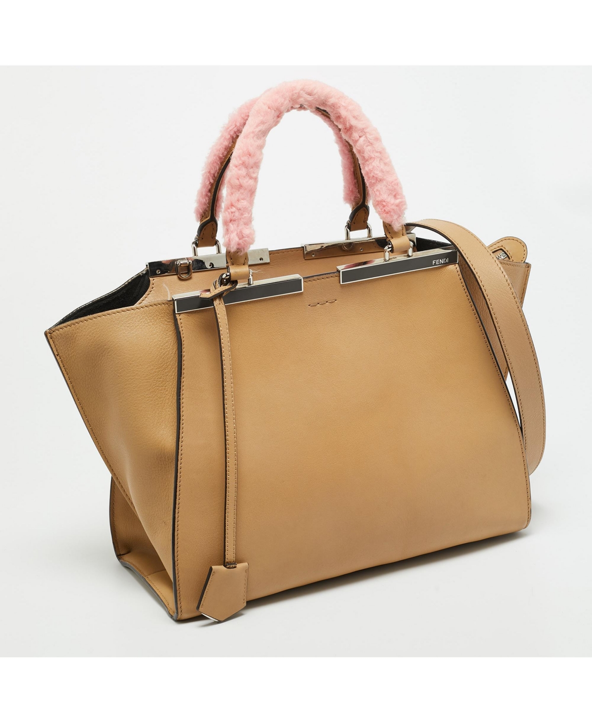 Pre-Owned Fendi Women's Leather Tote with Shearling Handles