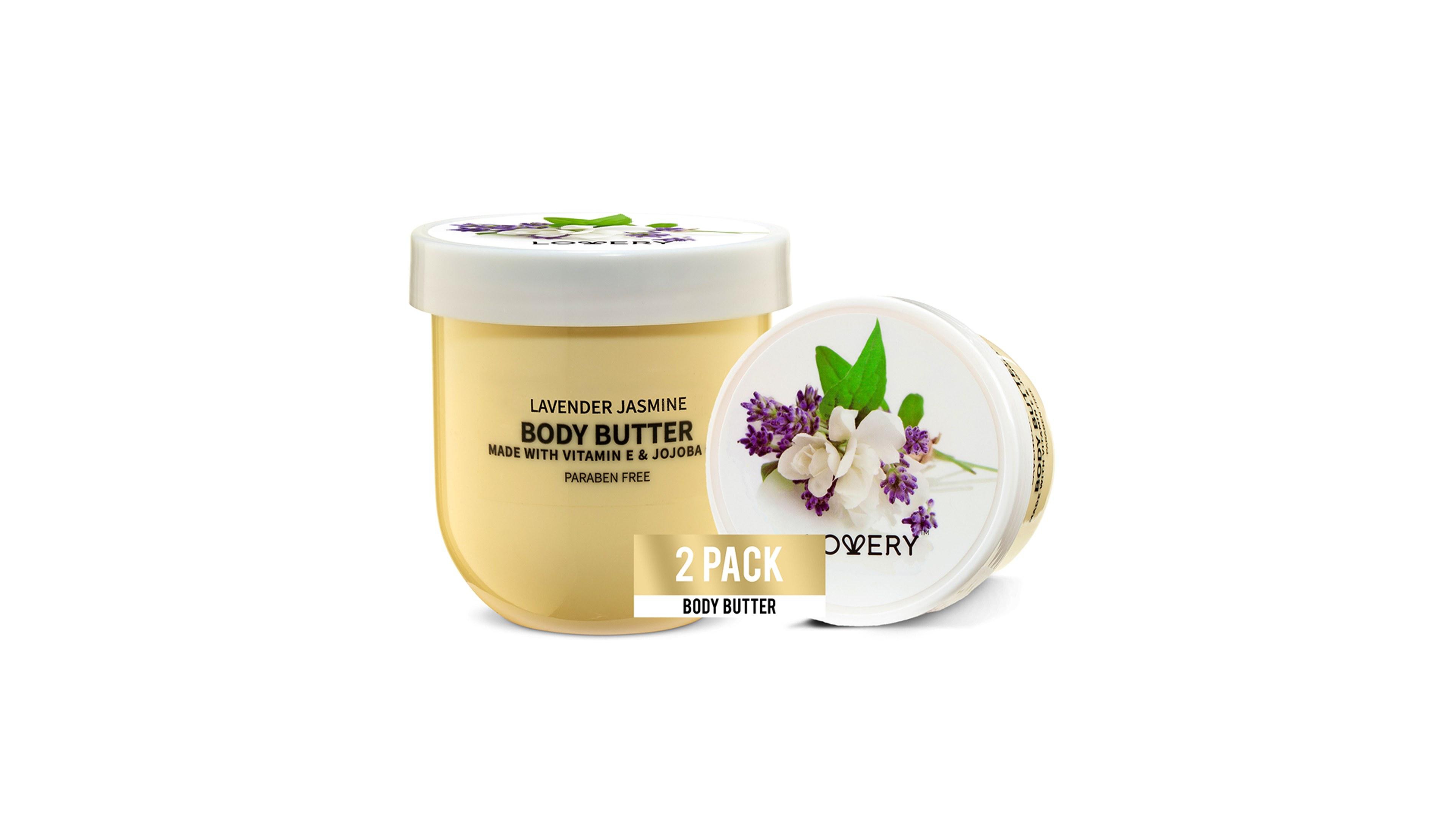Lovery Lavender Jasmin Whipped Body Butter, 2-Pack Body Care Set
