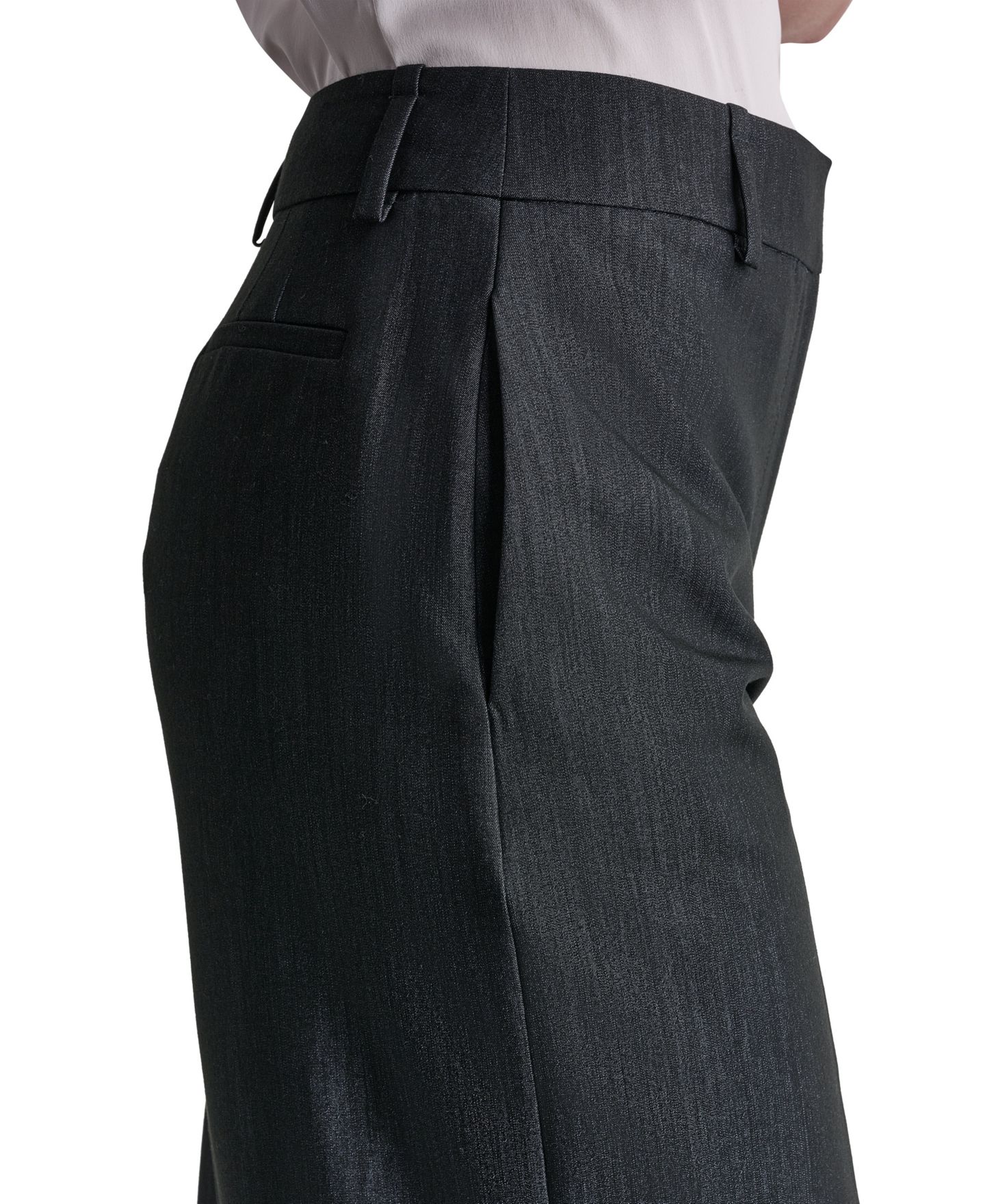 Женские брюки BCBG Wide-Leg High-Rise Faux Denim Pants, цвет: Индиго — фото 6