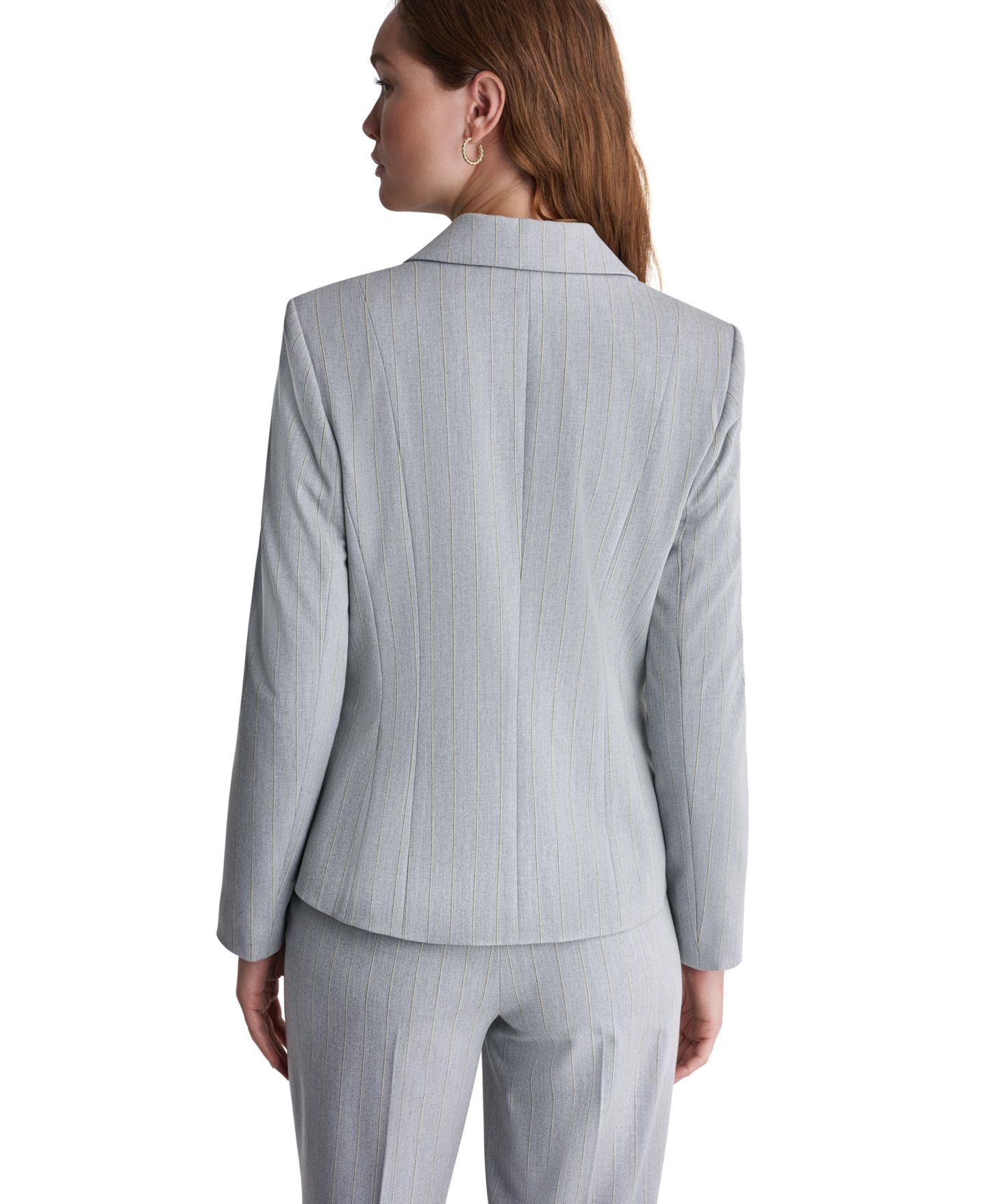 Женский пиджак BCBG Double-Breasted Notch Collar Blazer, цвет: Серый разноцветный — фото 4