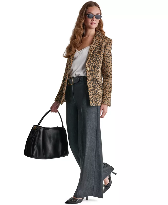 Women's Leopard-Print Shoulder-Padded Blazer - thumbnail 6