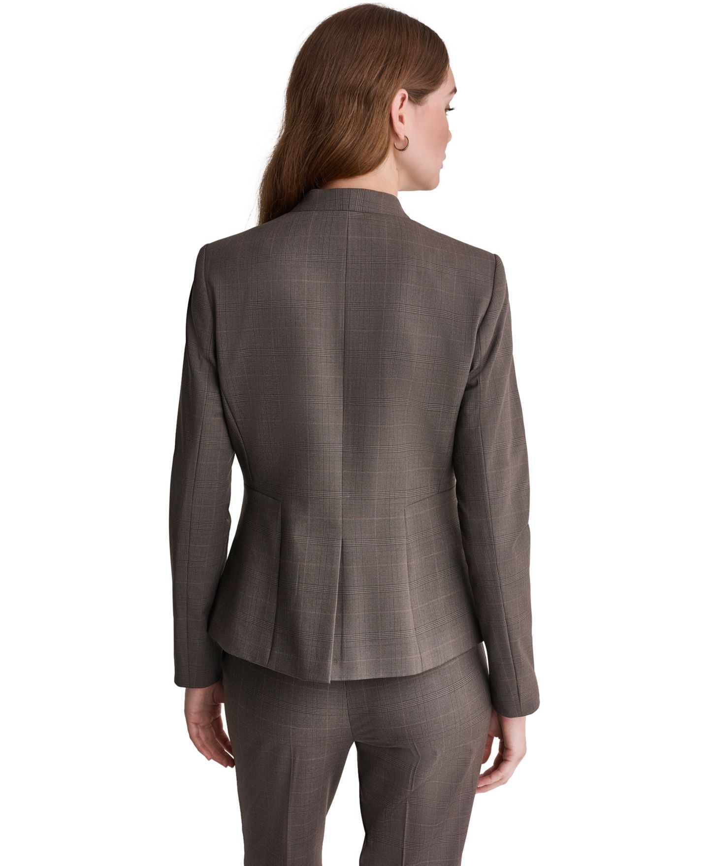 Женский пиджак BCBG Plaid Shoulder-Padding Blazer, цвет: Теневой мерло разноцветный — фото 4