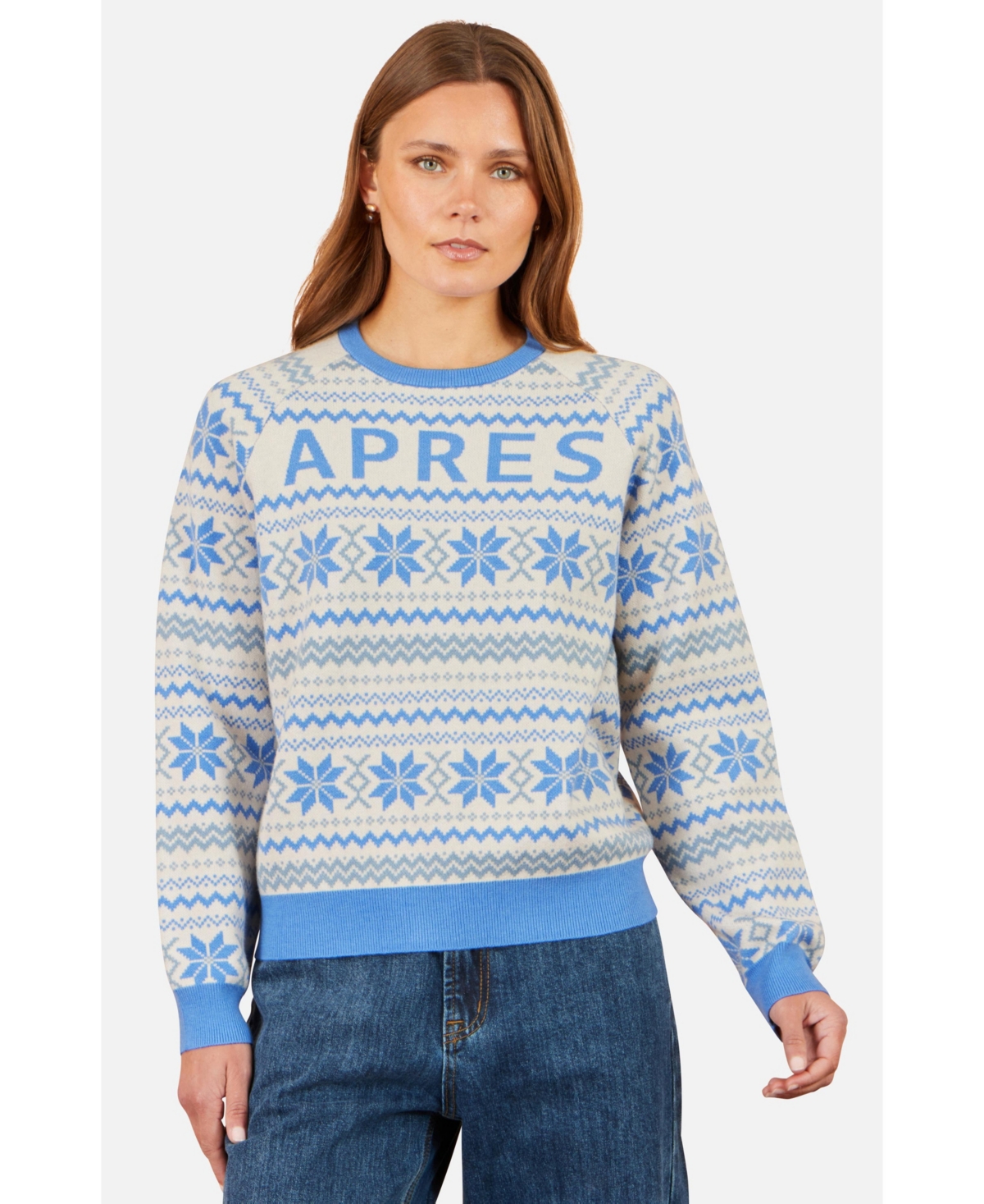 Yumi Women's Apres Fair Isle Crewneck Sweater