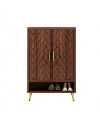 2 Door Shoe Rack Cabinet for Entryway Hallway and Living Room