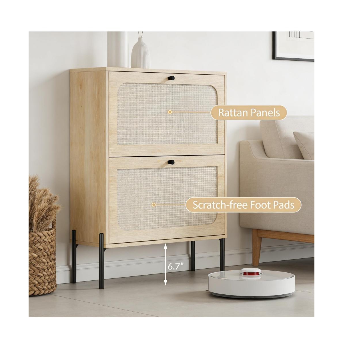 Slickblue Shoe Cabinet with Adjustable Removable Shelves for Flexible Storage
