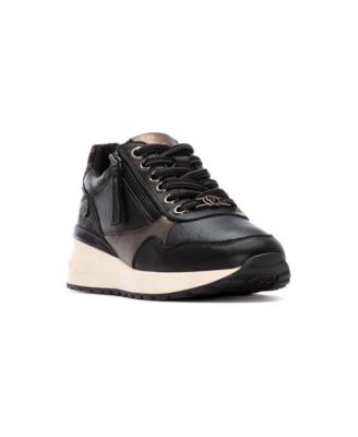 Carmela Collection Women's Leather Wedge Lace-Up Sneakers
