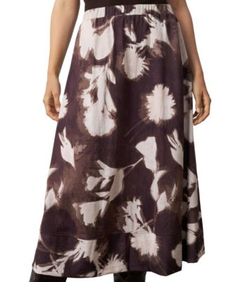Women's Floral Pull-On Midi Skirt