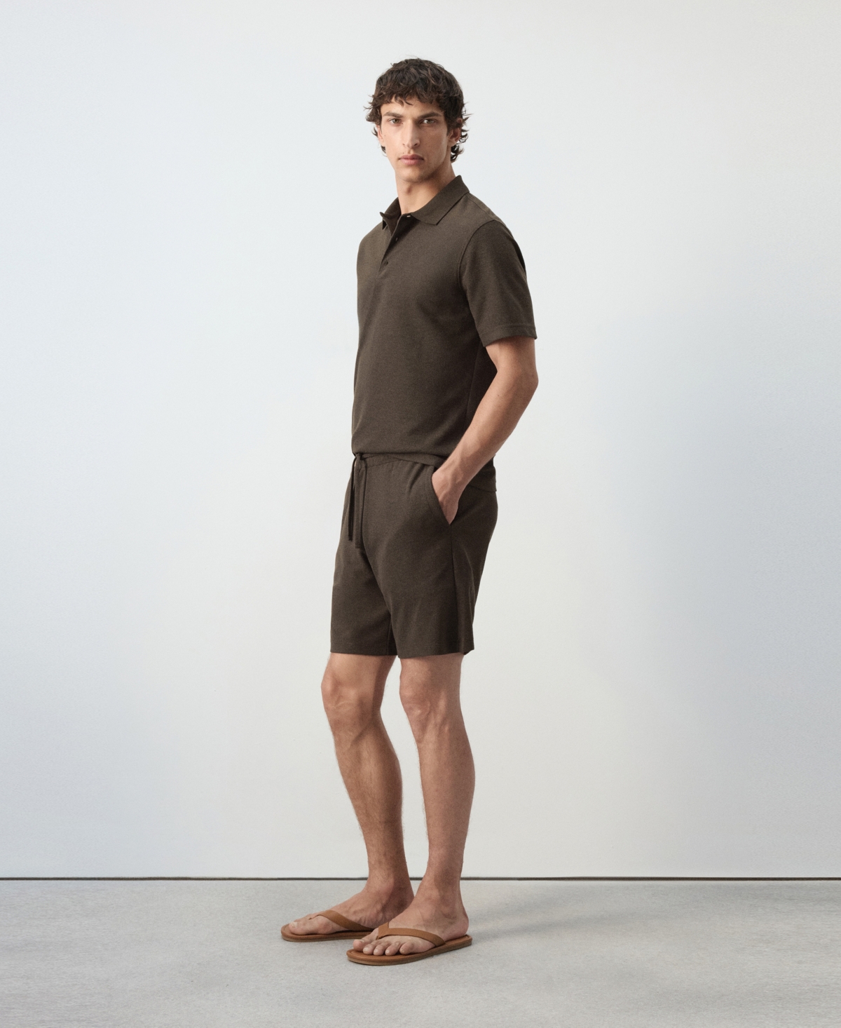 Mango Men's Textured Straight-Fit Cotton-Blend Bermuda Shorts, 8.27" Inseam