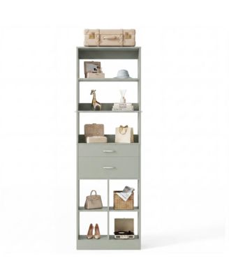 Small Wood Closet Organizer with Drawers and Storage Cubic for Bedroom