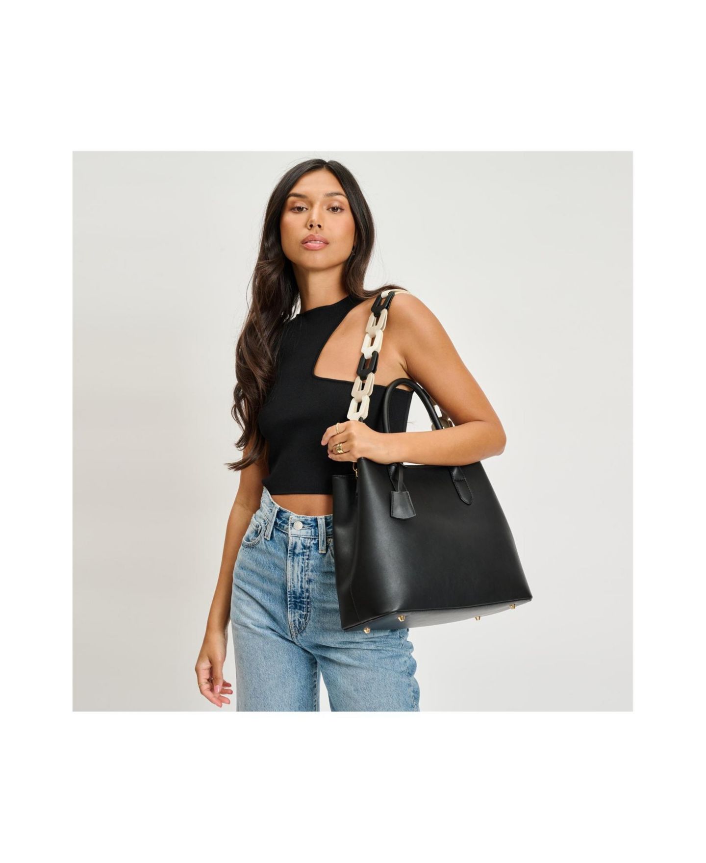 Женская сумка Moda Luxe Regalina Satchel, цвет: Чёрный — фото 6