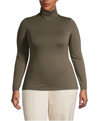 Plus Size Lightweight Jersey Long Sleeve Turtleneck