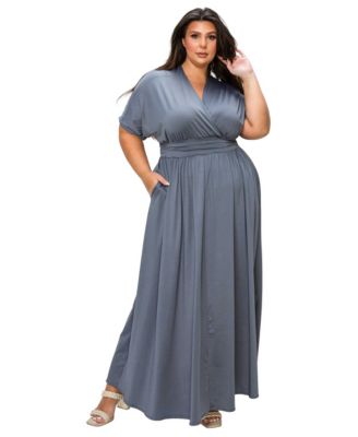 Plus Size Raffi Pocket Empire Waist Maxi Dress