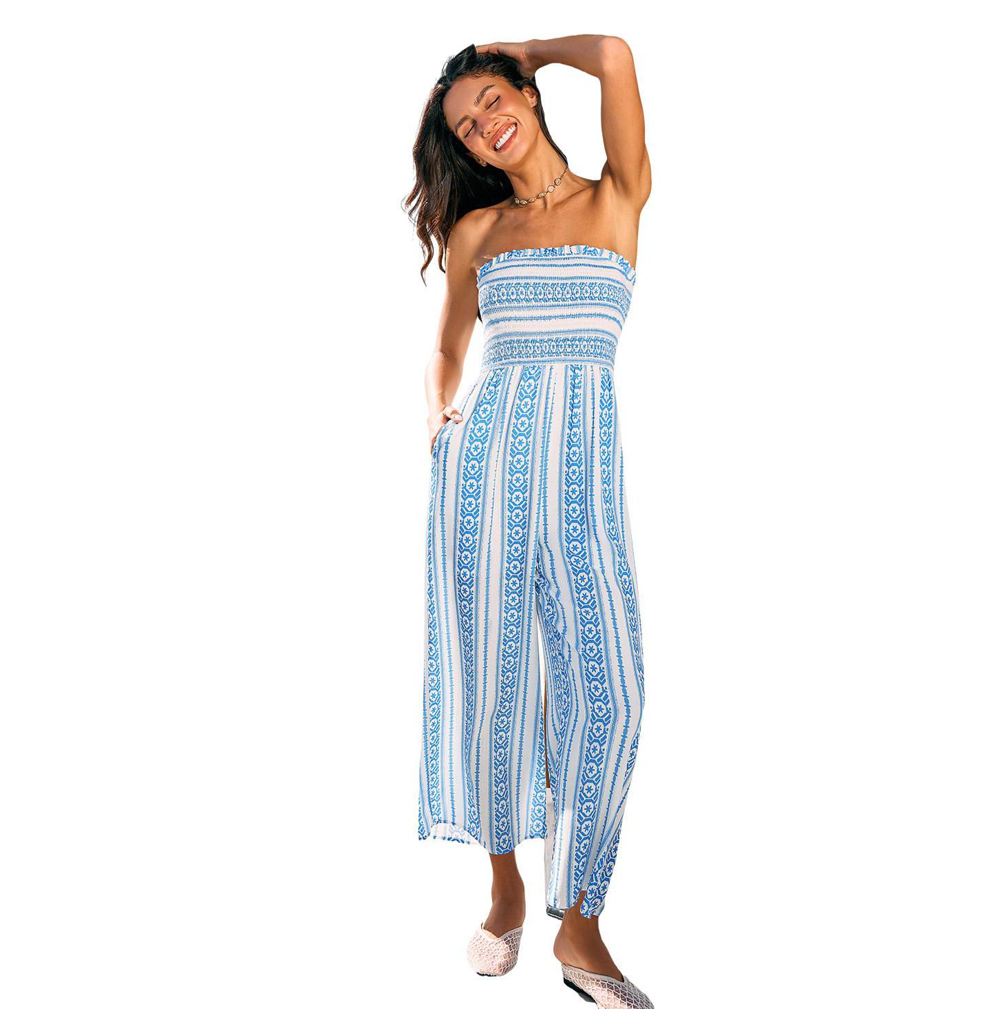 Женский комбинезон Cupshe Tulum Tide Floral Jumpsuit, цвет: Белый — фото 1