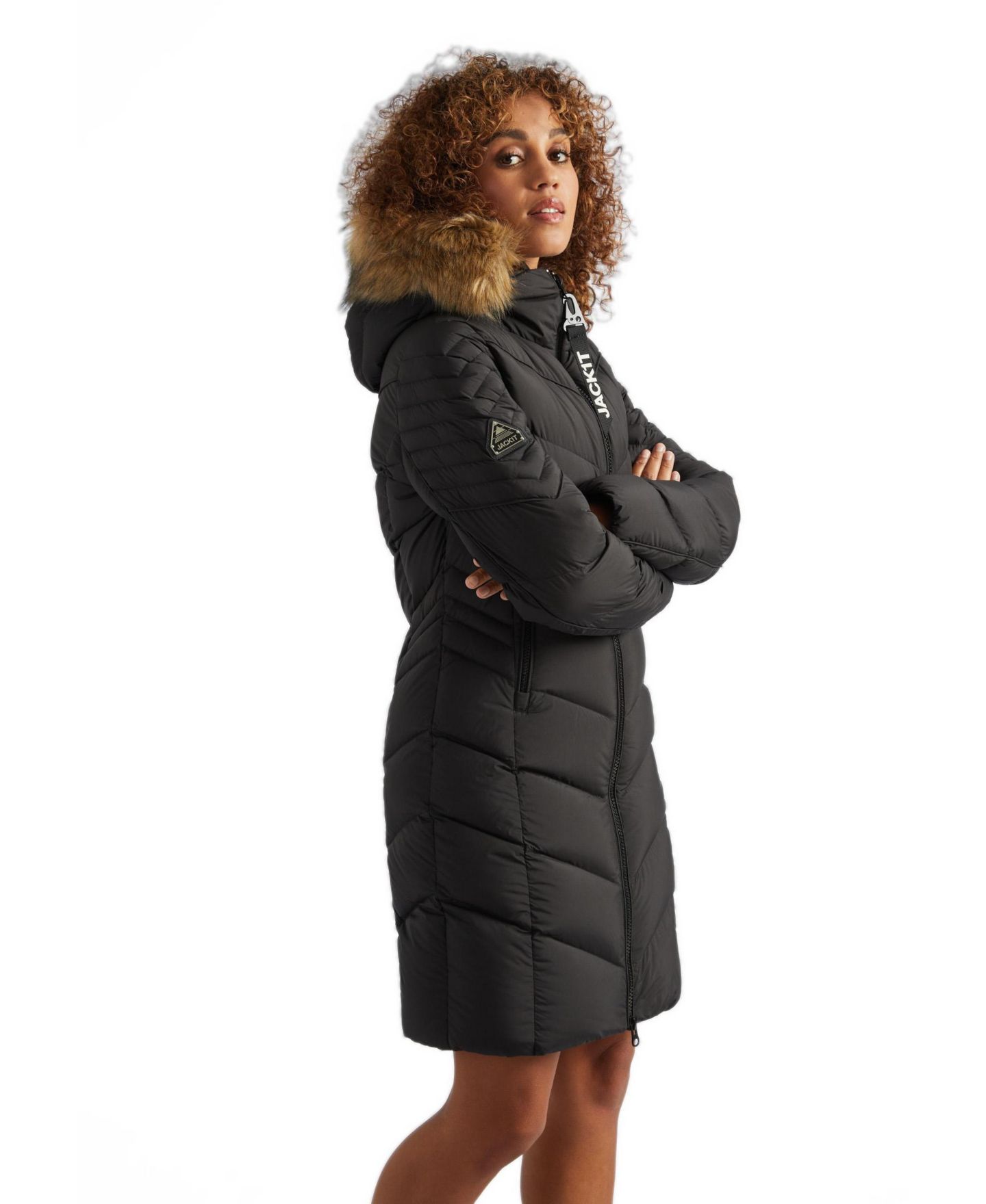 Женская куртка JACK1T Longline Quilted Puffer, цвет: Чёрный — фото 2