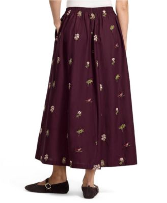 Women's Poplin Pull On Maxi Skirt