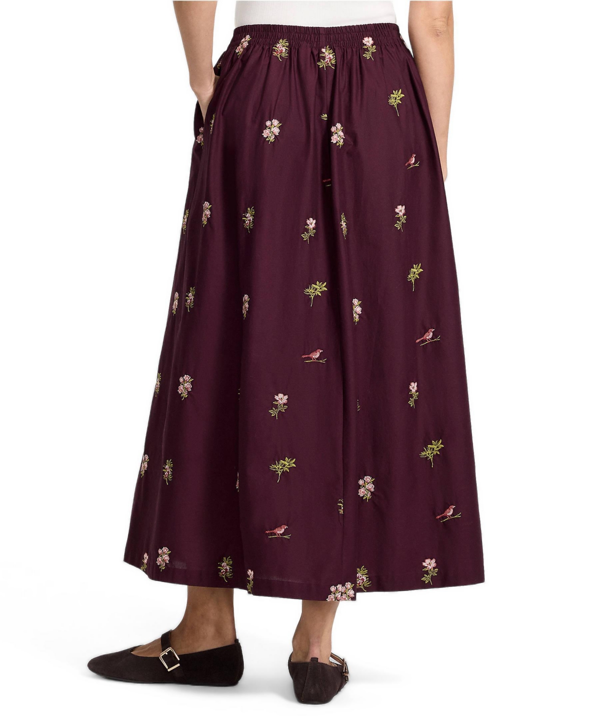 Lands' End Women's Poplin Pull On Maxi Skirt