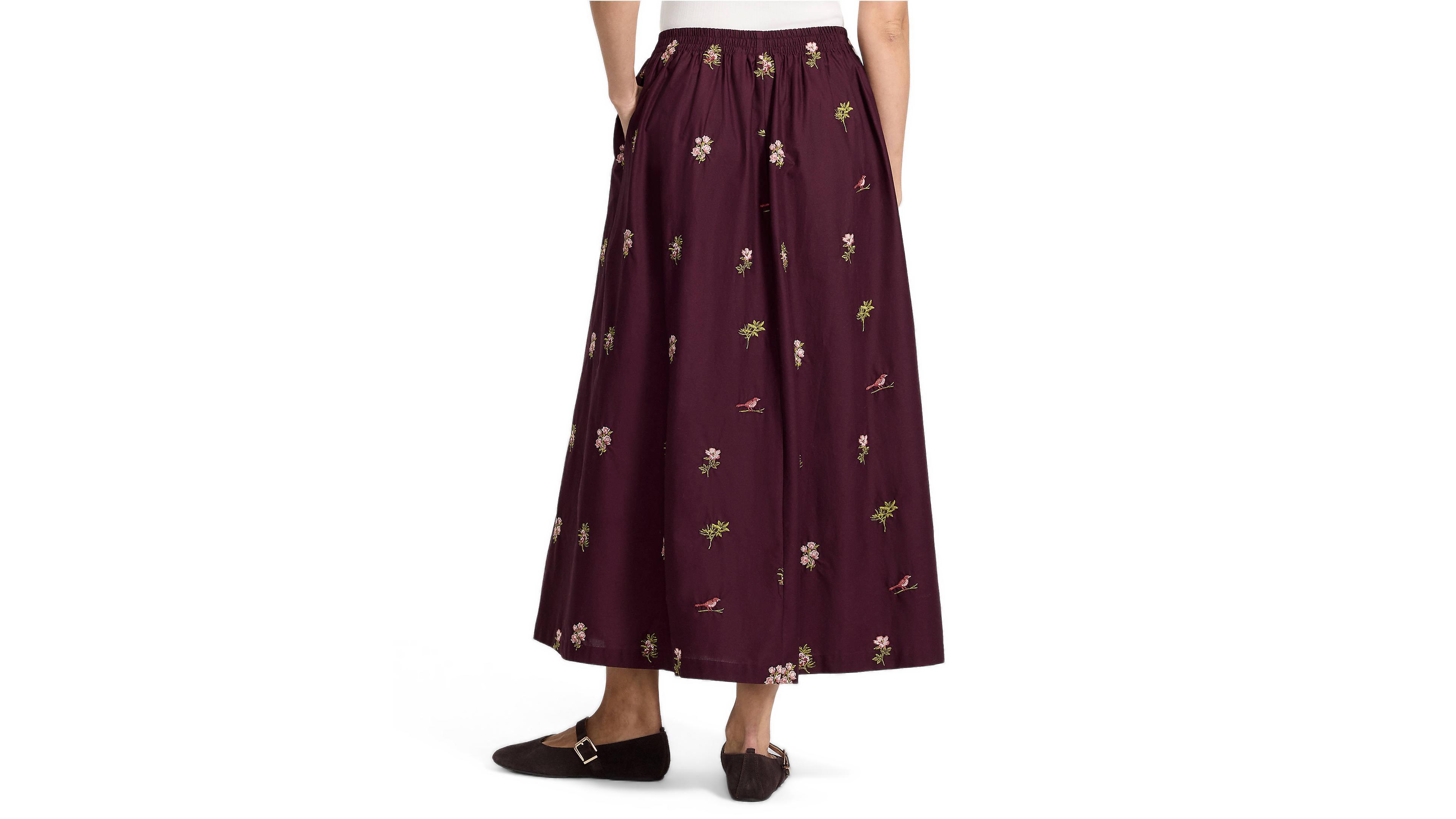 Lands' End Women's Poplin Pull On Maxi Skirt