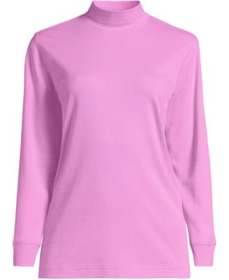 Plus Size Relaxed Cotton Long Sleeve Mock Turtleneck