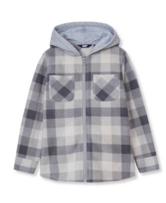 Kids Long Sleeve Hooded Flannel
