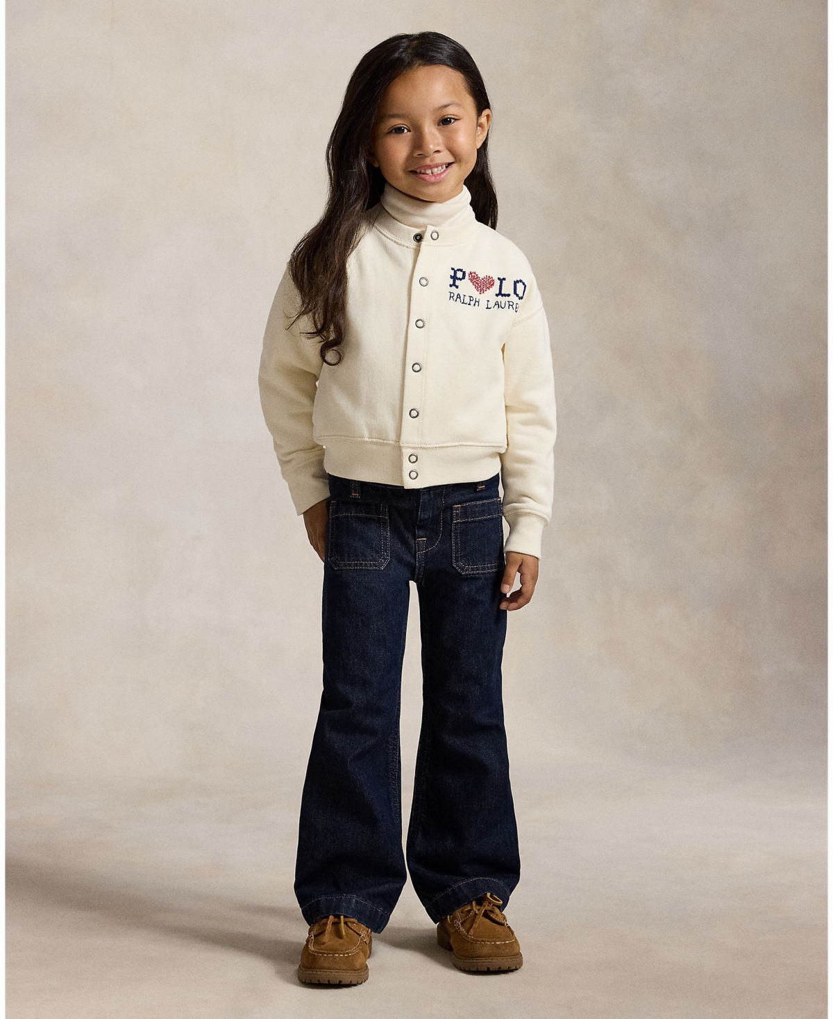 Polo Ralph Lauren Girls' 2T-6X Logo Fleece Cardigan