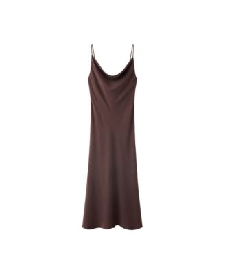 Women's Cowl-Neck Open-Back Midi Slip Dress