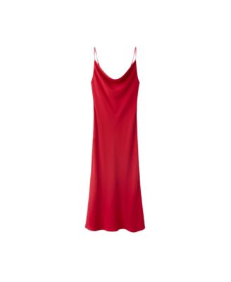 Women's Cowl-Neck Open-Back Midi Slip Dress