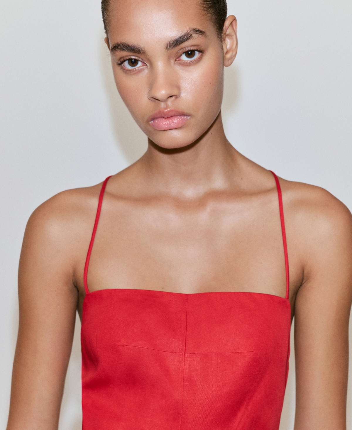 Mango Women's Cross-Back Linen Blend Playsuit
