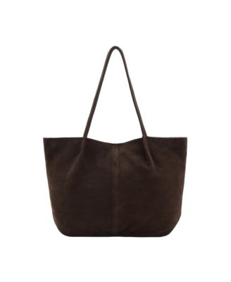 Women's Large Suede Leather Shopper Tote