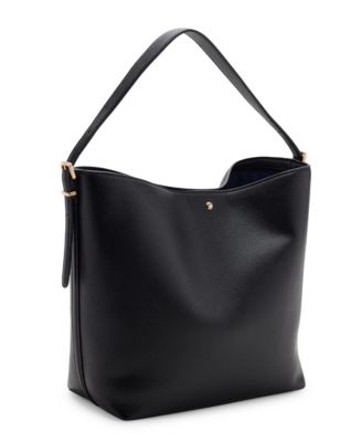Buckle Faux Leather Adjustable Bucket Bag
