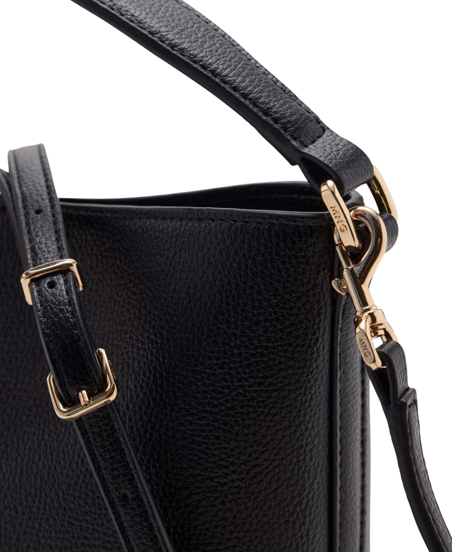 Женская сумка MANGO Small Faux Leather Bucket Handbag, цвет: Чёрный — фото 4