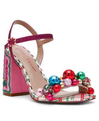 Women's Jolly Block Heel Square Toe Embellished Sandals